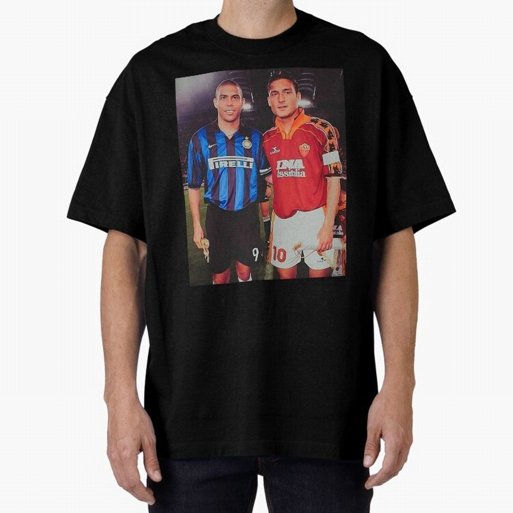 Clash of Class. Francesco Totti and Ronaldo Nazario sometime in the 90s. Oversized T-Shirt Keep Football History Alive during Match Day Hype around FIFA World Cup 2026 USA Canada Mexico, Cristiano Ronaldo, Haaland and CR7, England, Football