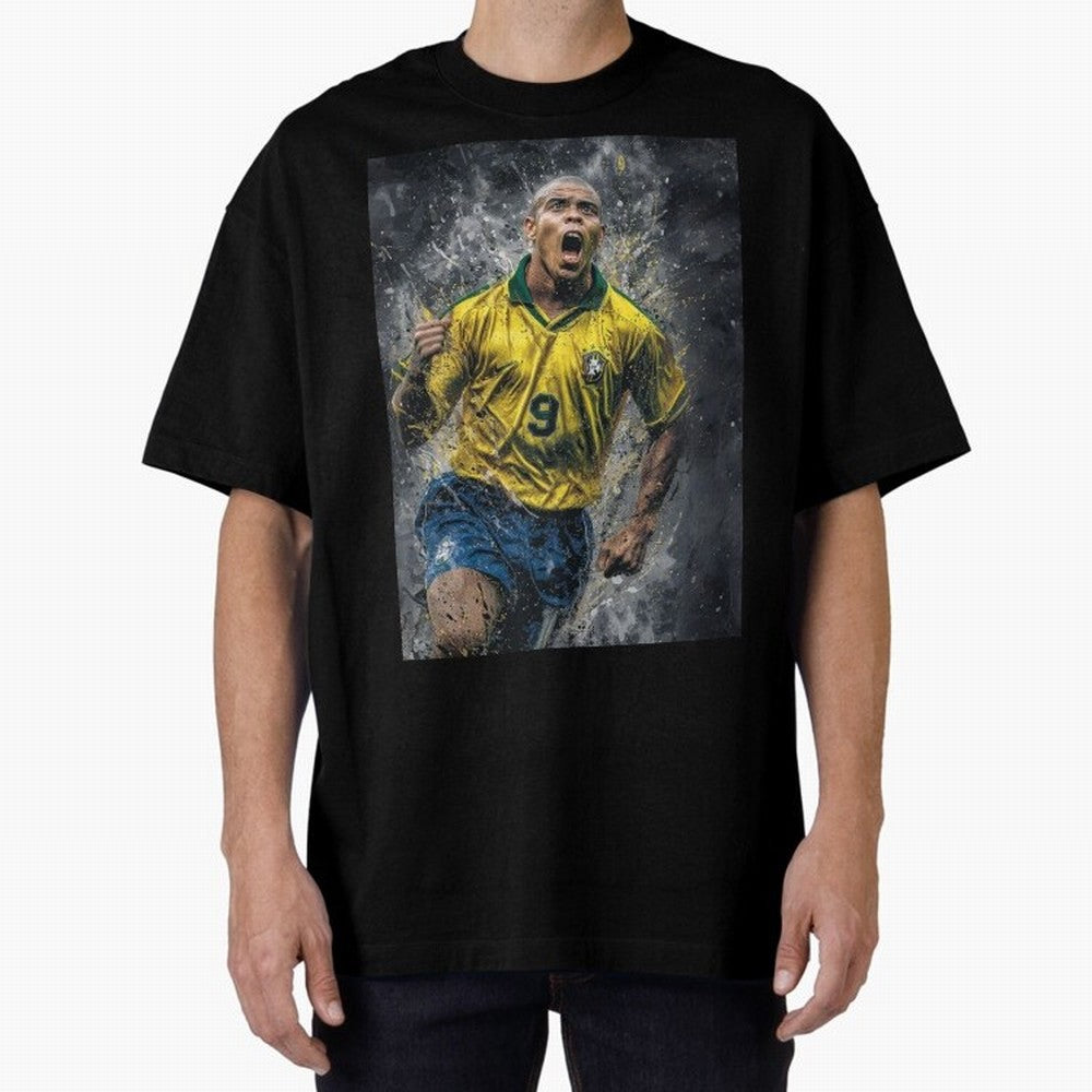 Ronaldo Naz¨¢rio - Il Fenomeno (Brazil) Oversized T-Shirt Show Passion for the Stars of Global Football Passion for FIFA World Cup 2026, Centered on Cristiano Ronaldo, Haaland and CR7, Brazil, Portugal and Argentina, Championship Spirit, Famous