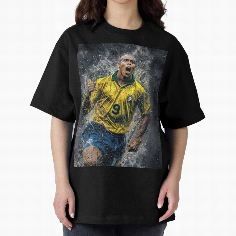 Ronaldo Naz¨¢rio - Il Fenomeno (Brazil) Oversized T-Shirt Show Passion for the Stars of Global Football Passion for FIFA World Cup 2026, Centered on Cristiano Ronaldo, Haaland and CR7, Brazil, Portugal and Argentina, Championship Spirit, Famous