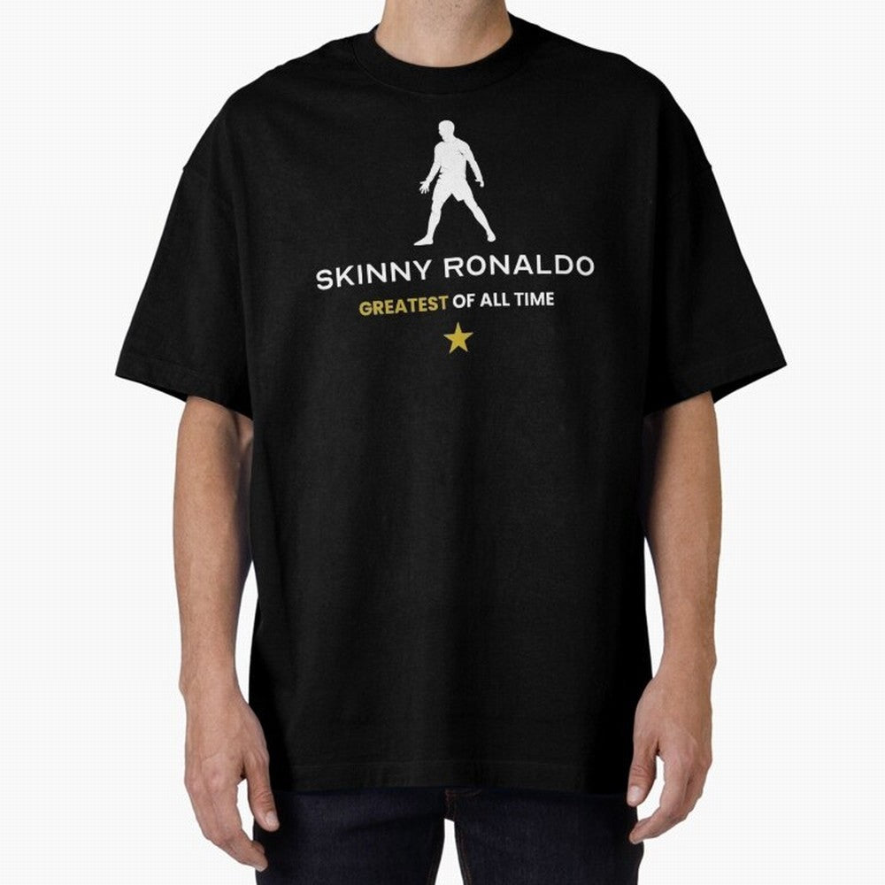 Skinny Ronaldo The Greatest Of All Time White Oversized T-Shirt Fuel Your Fan Pride for Match Day Hype around FIFA World Cup 2026 Group Stage, Neymar, England, Worldwide Fan Energy, Dramatic Goals, Stadium Lights and Championship Celebrations;
