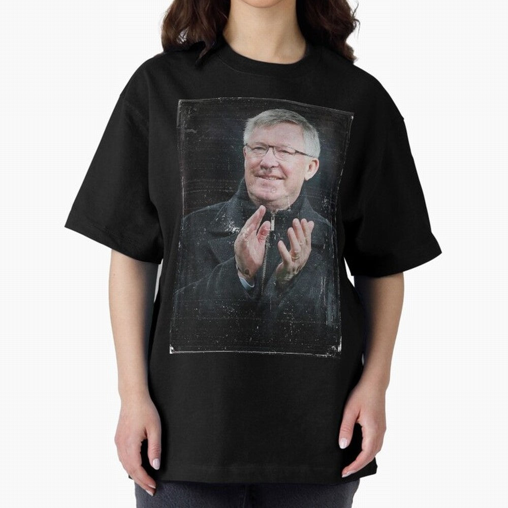 Sir Alex Ferguson Oversized T-Shirt Capture Match Day Hype around FIFA World Cup 2026, Messi, CR7 and Mbappe, England, France and Netherlands, Tournament Hype, Historic Matchups, Family Viewing Parties and Global Sports Pride; Perfect for