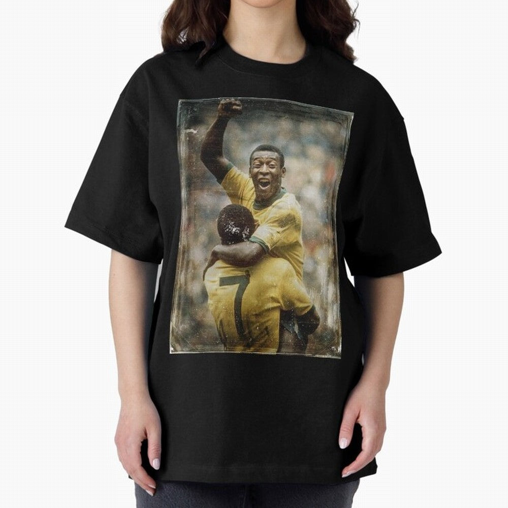 Pele Celebration Vintage Oversized T-Shirt Celebrate Global Passion for FIFA World Cup 2026 USA Canada Mexico Highlighting Haaland, England and Germany Energy, Soccer Culture, Superstar Moments, National Team Dreams and Competitive Fire; Perfect