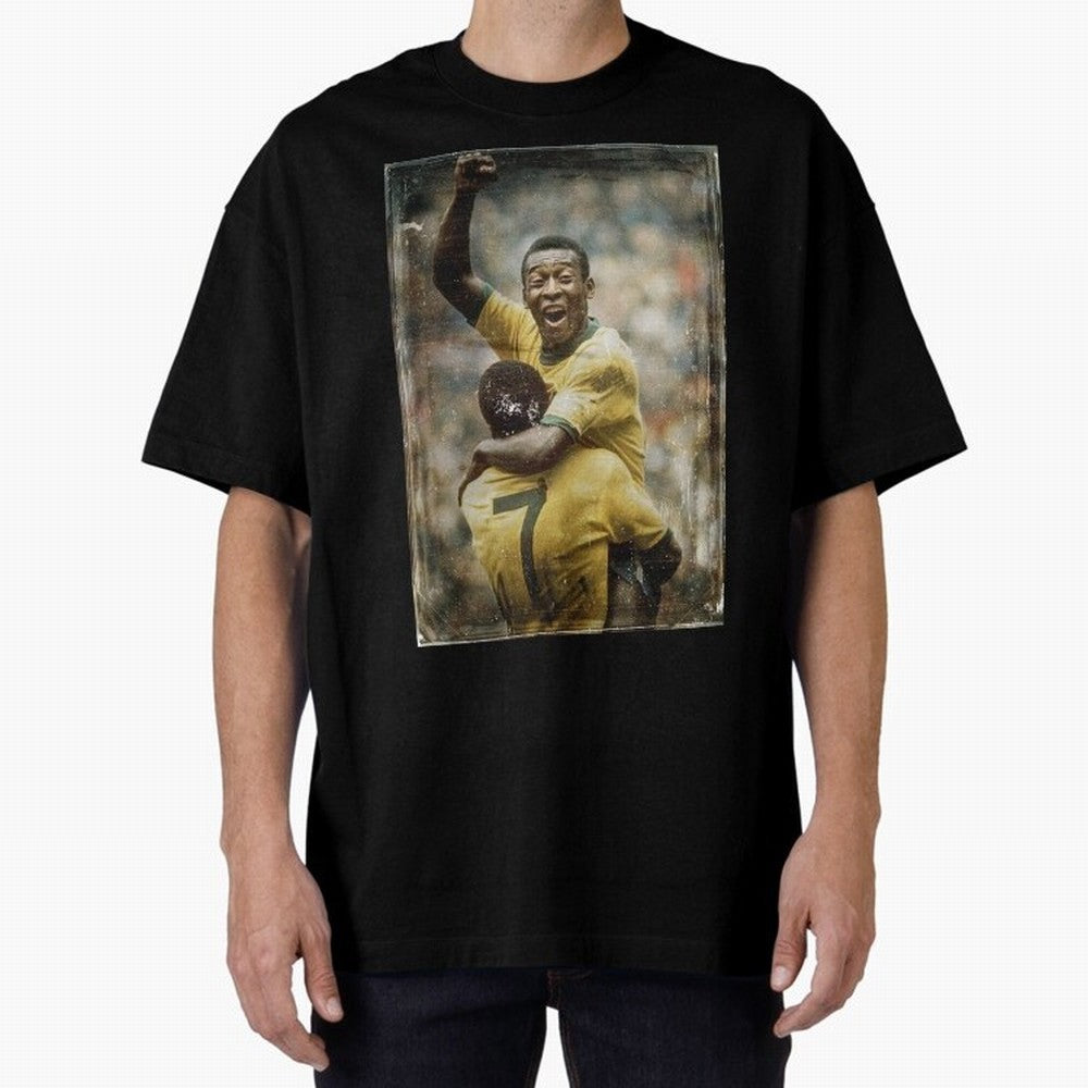 Pele Celebration Vintage Oversized T-Shirt Celebrate Global Passion for FIFA World Cup 2026 USA Canada Mexico Highlighting Haaland, England and Germany Energy, Soccer Culture, Superstar Moments, National Team Dreams and Competitive Fire; Perfect