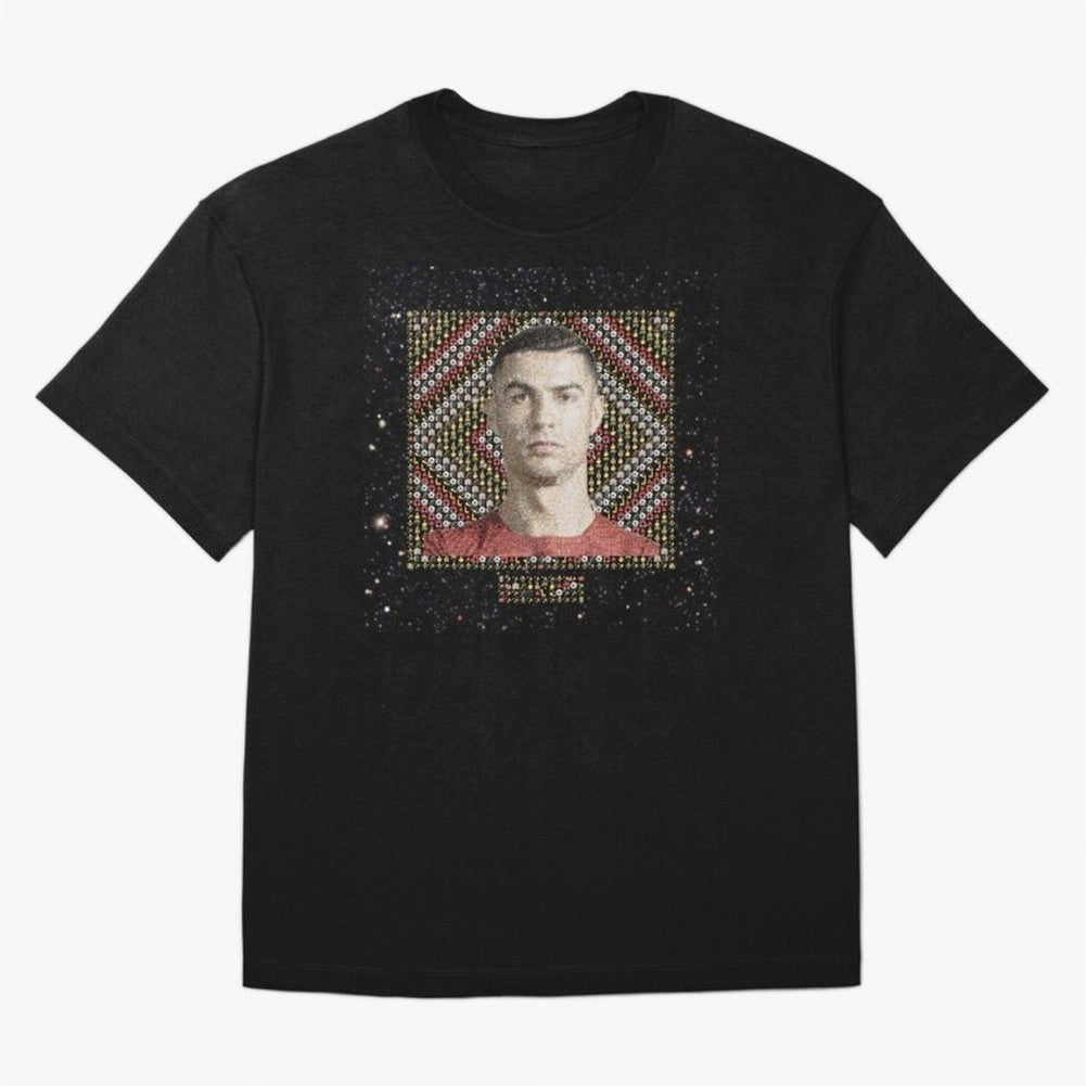 CR7 Emojified ¨C Ronaldo-Inspired Grid Tribute | Visual Power in Emoji Form | Football Legend Art Series Oversized T-Shirt Make Memories around Global Football Passion for FIFA World Cup 2026 Group Stage, Celebrating Messi, CR7 and Mbappe, Spain
