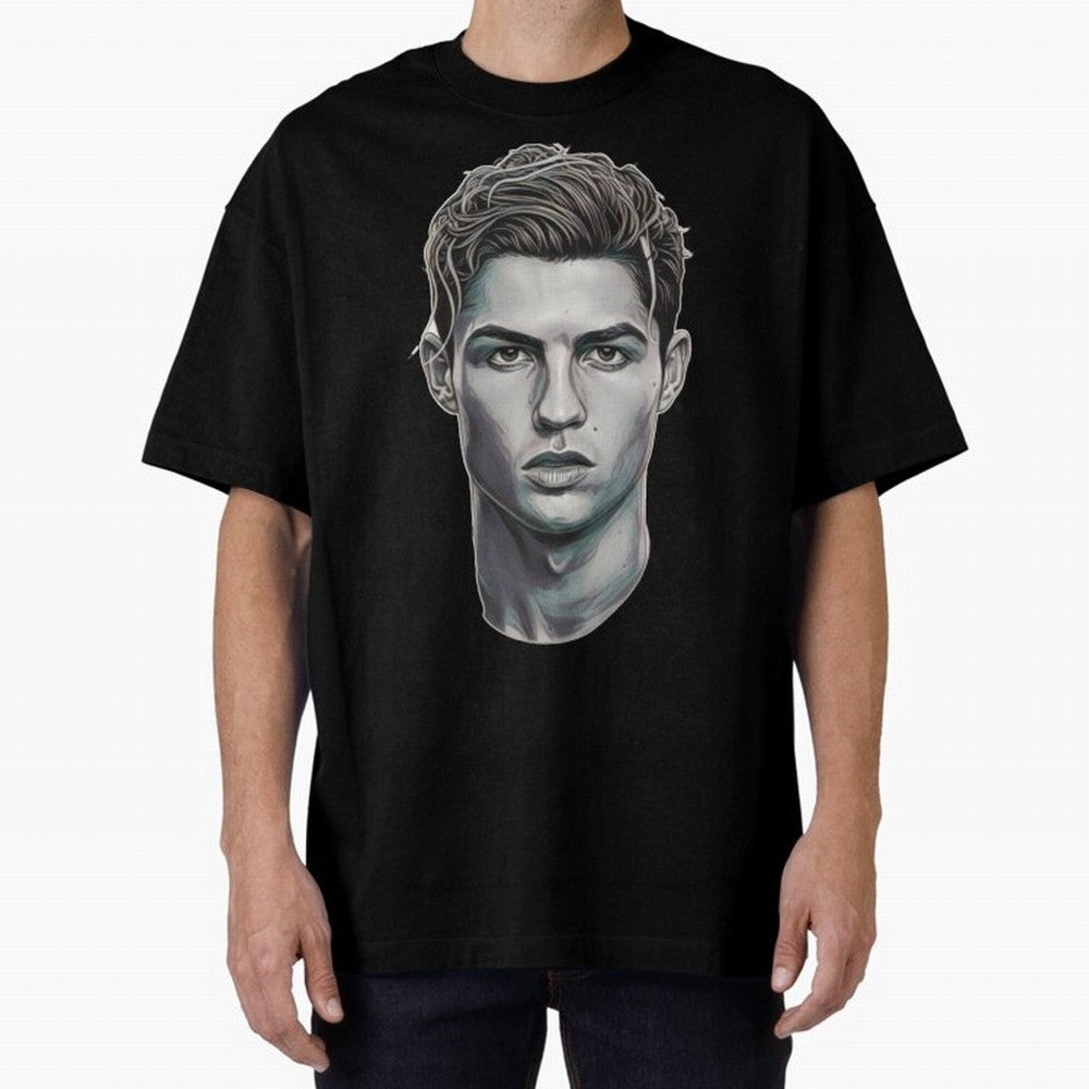 Ronaldo drawing 2008 Oversized T-Shirt Show Match Day Excitement for FIFA World Cup 2026 for Fans of Cristiano Ronaldo, Haaland and CR7 and Brazil, Bringing Tournament Hype, Historic Matchups, Family Viewing Parties and Global Sports Pride; Great