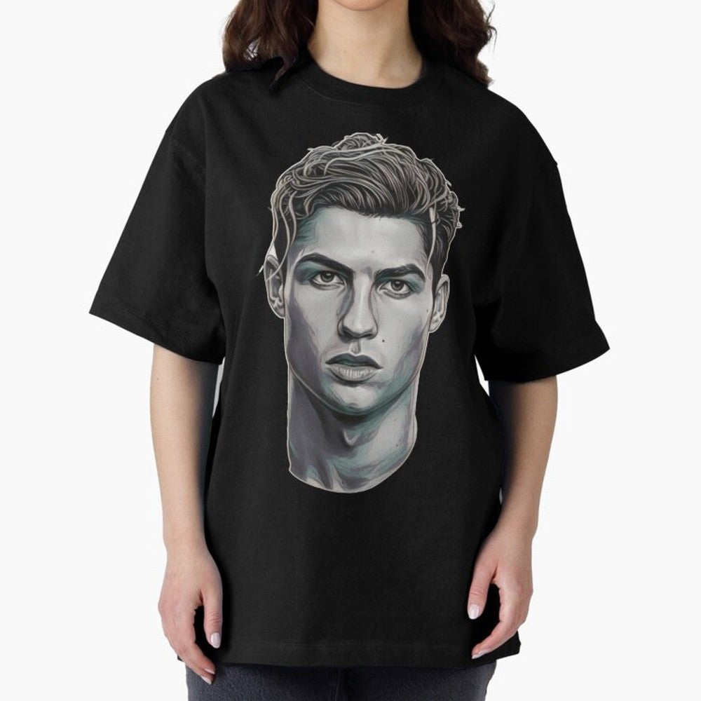 Ronaldo drawing 2008 Oversized T-Shirt Show Match Day Excitement for FIFA World Cup 2026 for Fans of Cristiano Ronaldo, Haaland and CR7 and Brazil, Bringing Tournament Hype, Historic Matchups, Family Viewing Parties and Global Sports Pride; Great