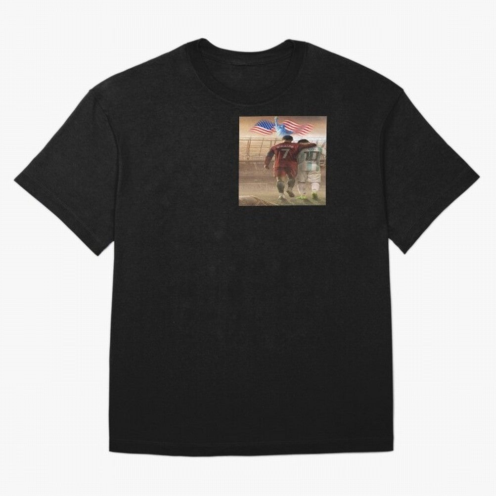 Ronaldo & messi 7_10 football USA sports top quality redbubble Oversized T-Shirt Discover Global Football Passion for FIFA World Cup 2026 Group Stage, Capturing Messi and Cristiano Ronaldo, Spain and Netherlands, Stadium Chants, National Pride,