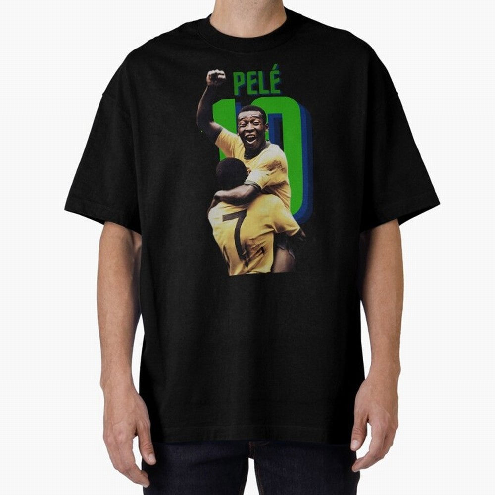 Pele 10 Oversized T-Shirt Show Support during FIFA World Cup 2026 USA Canada Mexico Spirit, Driven by Brazil, Messi and Cristiano Ronaldo, Championship Spirit, Famous Goals, Roaring Crowds and International Football Unity; Created for Match Day
