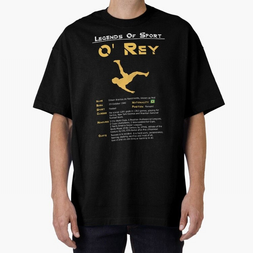 Legends of Sport Pele Pel¨¦ Oversized T-Shirt Stand with Global Football Passion for FIFA World Cup 2026 Group Stage, Built around Cristiano Ronaldo, France, Football Passion, Legendary Performances, Festival Vibes and Supporter Community; Built