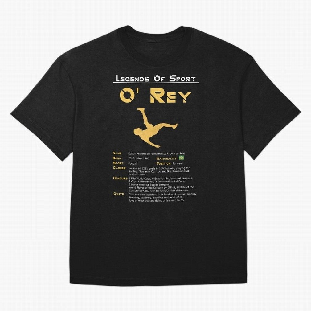 Legends of Sport Pele Pel¨¦ Oversized T-Shirt Stand with Global Football Passion for FIFA World Cup 2026 Group Stage, Built around Cristiano Ronaldo, France, Football Passion, Legendary Performances, Festival Vibes and Supporter Community; Built