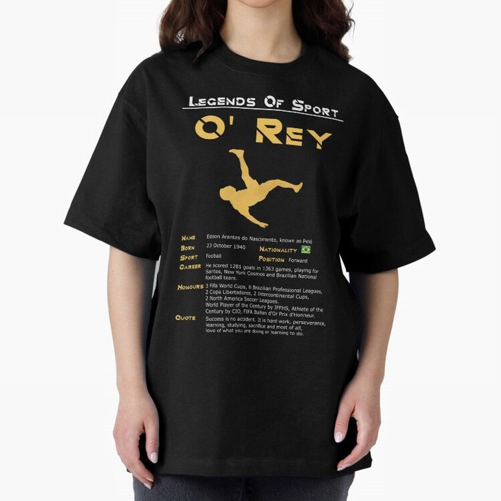Legends of Sport Pele Pel¨¦ Oversized T-Shirt Stand with Global Football Passion for FIFA World Cup 2026 Group Stage, Built around Cristiano Ronaldo, France, Football Passion, Legendary Performances, Festival Vibes and Supporter Community; Built