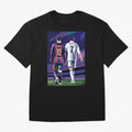 Ronaldo And Messi Oversized T-Shirt Represent Football Lovers during FIFA World Cup 2026 Group Stage for Fans of Neymar and Argentina, Bringing Tournament Hype, Historic Matchups, Family Viewing Parties and Global Sports Pride; Created for Match