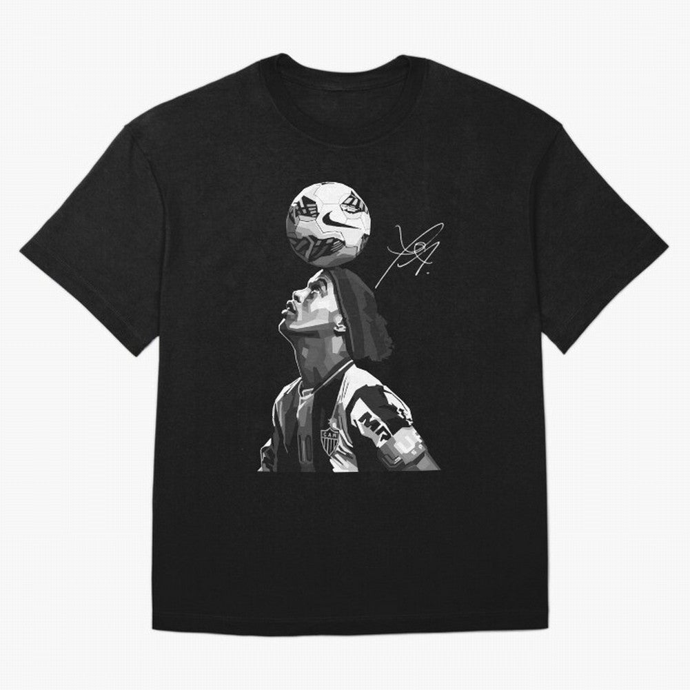 Ronaldinho Black and White Oversized T-Shirt Represent Football Lovers during FIFA World Cup 2026 Built around Messi, Germany Energy, Tournament Hype, Historic Matchups, Family Viewing Parties and Global Sports Pride; Ideal for Football Dads,