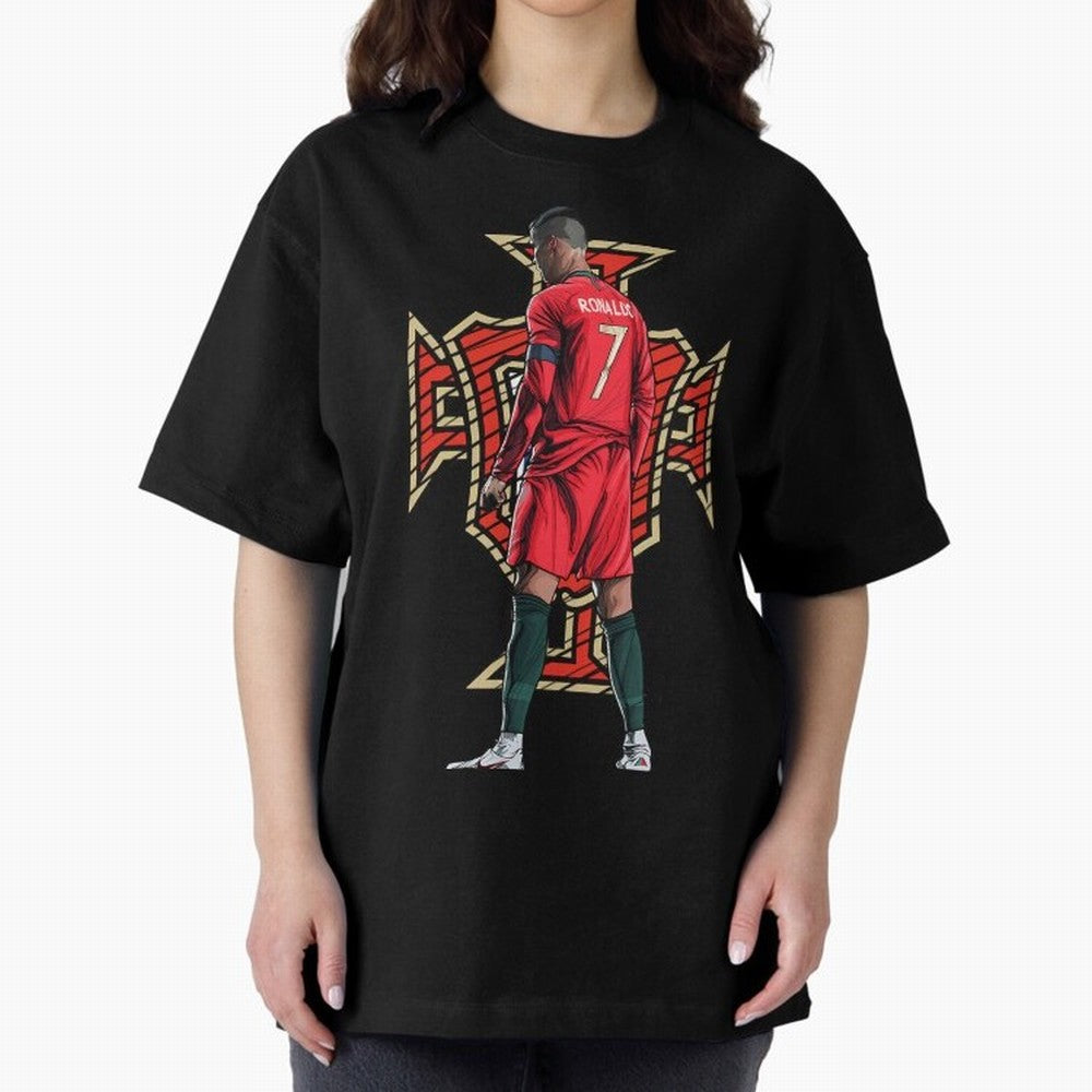 Portugal Ronaldo No.7 Artwork For Soccer Fans, Gift For Football Supporters Oversized T-Shirt Cheer for FIFA World Cup 2026 Driven by Neymar, England and Germany Energy, Champion Mindset, Group Stage Buzz, Knockout Tension and Passionate Fan