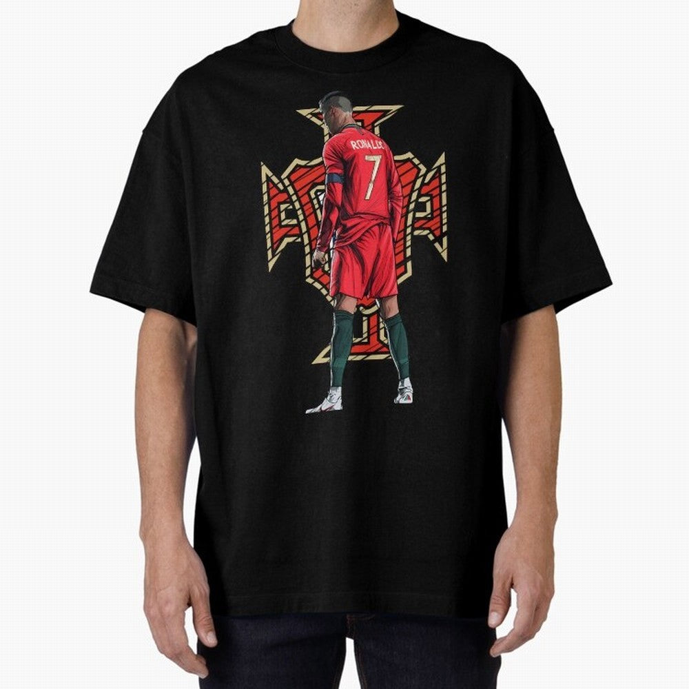 Portugal Ronaldo No.7 Artwork For Soccer Fans, Gift For Football Supporters Oversized T-Shirt Cheer for FIFA World Cup 2026 Driven by Neymar, England and Germany Energy, Champion Mindset, Group Stage Buzz, Knockout Tension and Passionate Fan
