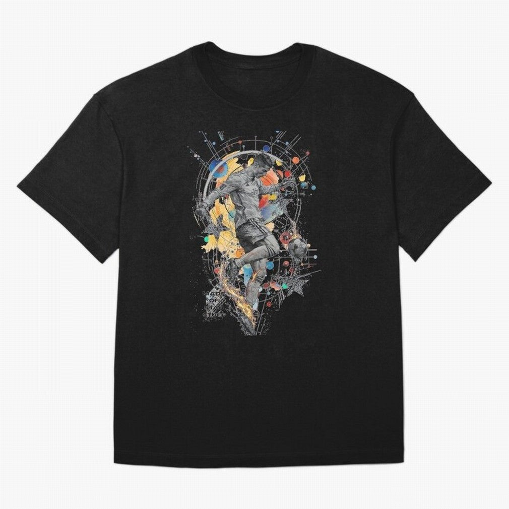 Cosmic Ronaldo Made of Star Stuff Artwork For Football Fans Gift For Soccer Enthusiasts Oversized T-Shirt Celebrate Rivalries and Pride in Global Football Passion for FIFA World Cup 2026, Filled with Messi, CR7 and Mbappe, England, France and