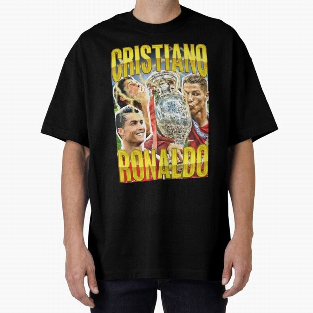 Ronaldo Siuuu Celebration Silhouette Design For Football Fans, Gift For Soccer Enthusiasts Oversized T-Shirt Celebrate Football Dreams Across Global Football Passion for FIFA World Cup 2026, Connected to Cristiano Ronaldo, Haaland and CR7, France