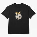 Soccer Ball with Kings Crown, Sticker Illustration Oversized T-Shirt Honor the Beautiful Game during FIFA World Cup 2026 Group Stage for Fans of Cristiano Ronaldo, Haaland and CR7 and Portugal, Bringing Match Day Excitement, Supporter Culture,