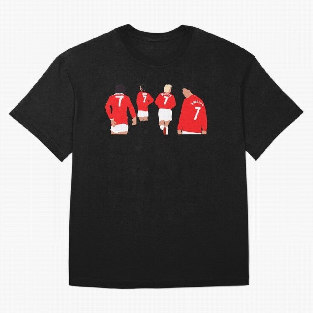 Manchester United Legends Number 7 Best Cantona Beckham Ronaldo Poster Oversized T-Shirt Celebrate the Stars of the FIFA World Cup 2026 USA Canada Mexico Journey through Mbappe and Neymar Highlights, Spain and Netherlands Pride, Classic Soccer