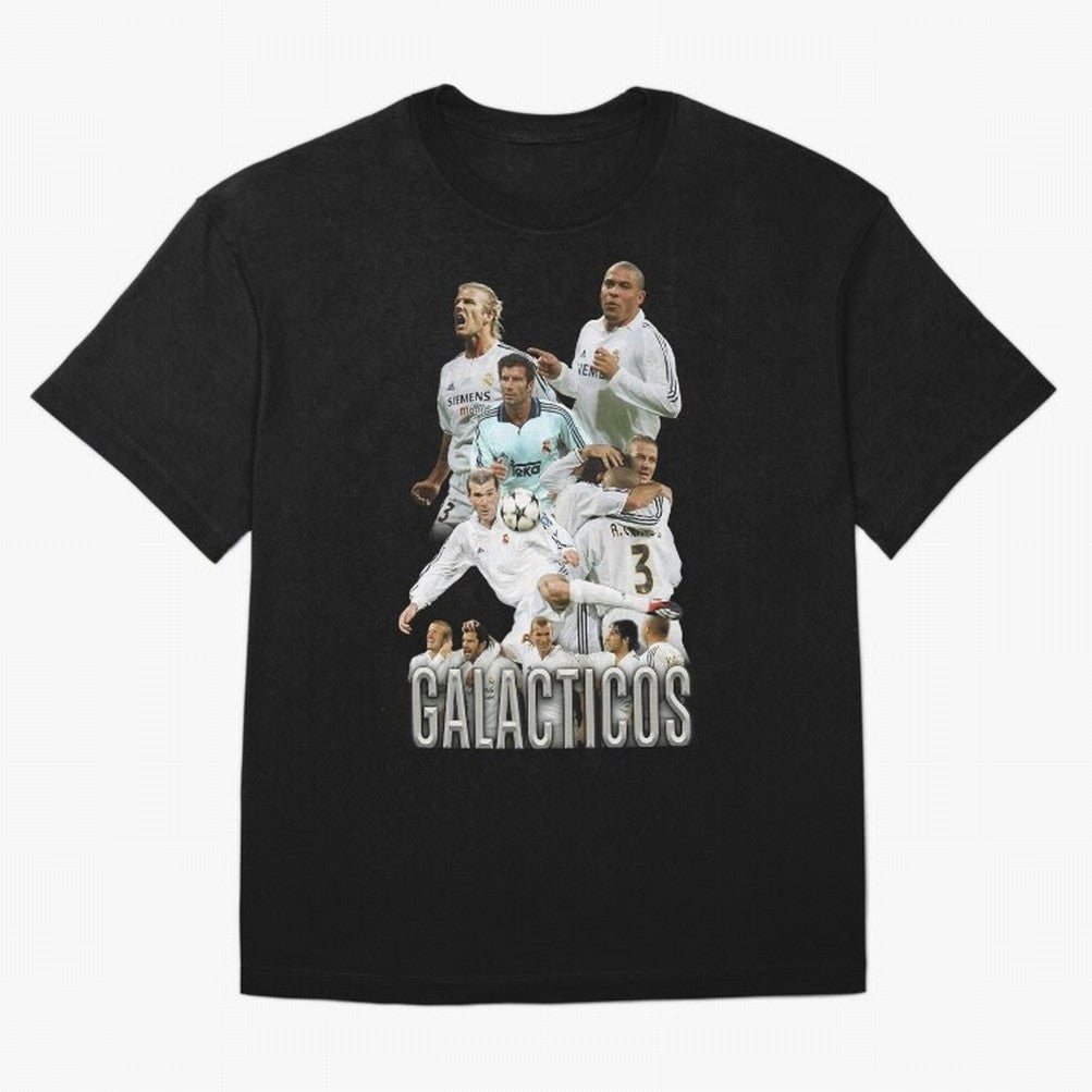 Real Madrid Galacticos Soccer Legends Collage Poster Oversized T-Shirt Refresh FIFA World Cup 2026 Group Stage Made for Neymar, England, France and Netherlands Energy, Football History, Final Match Energy, Crowd Noise and Once in a Lifetime