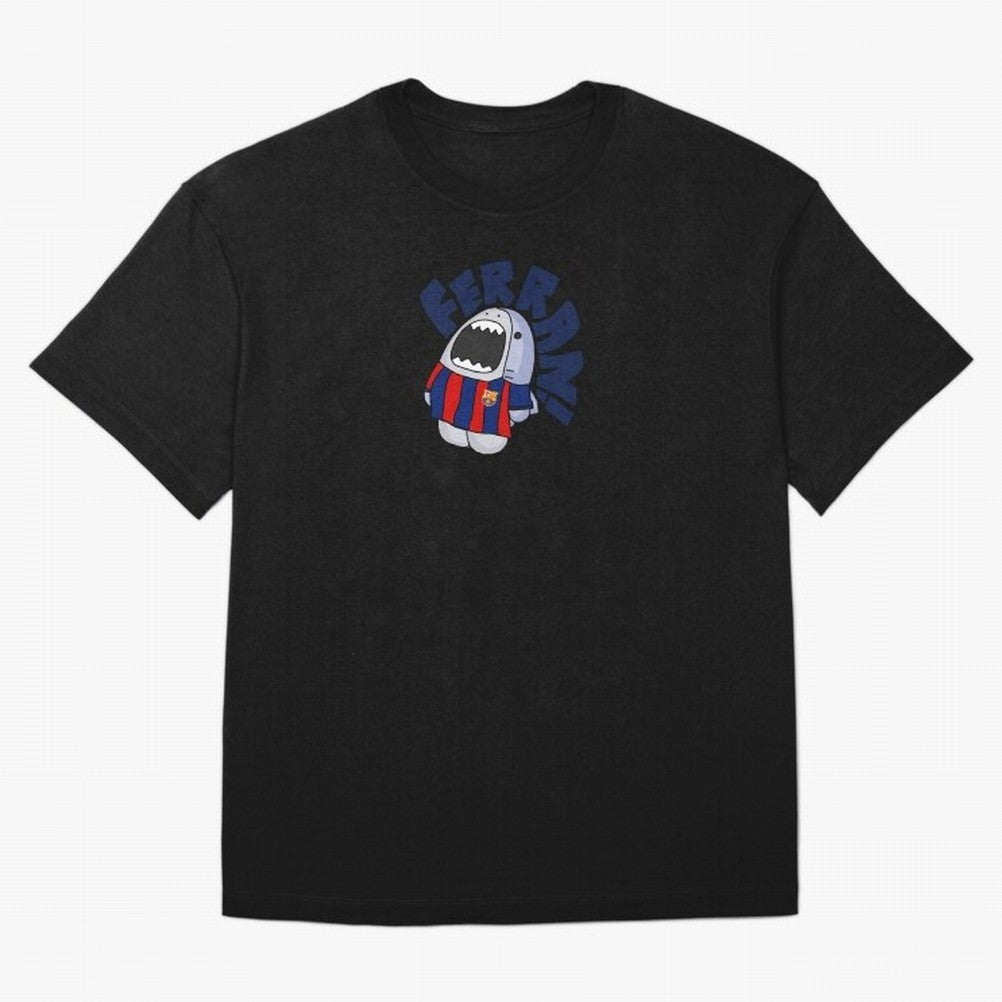 Ferran shark sticker Oversized T-Shirt Fuel Your Fan Pride for Global Football Passion for FIFA World Cup 2026 USA Canada Mexico, Filled with CR7 and Messi, France and Portugal, Sports Nostalgia, International Competition, Famous Players and