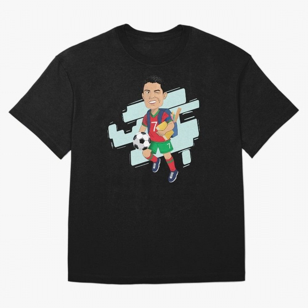 BACK TO SCHOOL - CARICATURE - CHRISTIANO - RONALDO Oversized T-Shirt Celebrate Every Goal in FIFA World Cup 2026 USA Canada Mexico Spirit, Inspired by Argentina and Brazil, Mbappe, Football History, Final Match Energy, Crowd Noise and Once in a