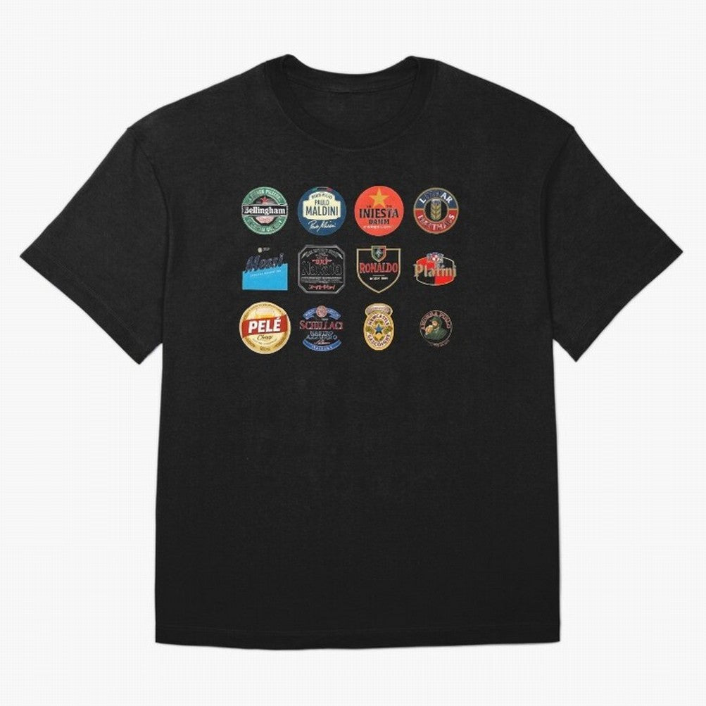 Legendary Lager Lineup ¨C Football Icons as Beer Labels (Sticker Set / Poster) Oversized T-Shirt Refresh FIFA World Cup 2026 Group Stage for Fans of CR7 and Spain and Netherlands, Bringing Soccer Culture, Superstar Moments, National Team Dreams and