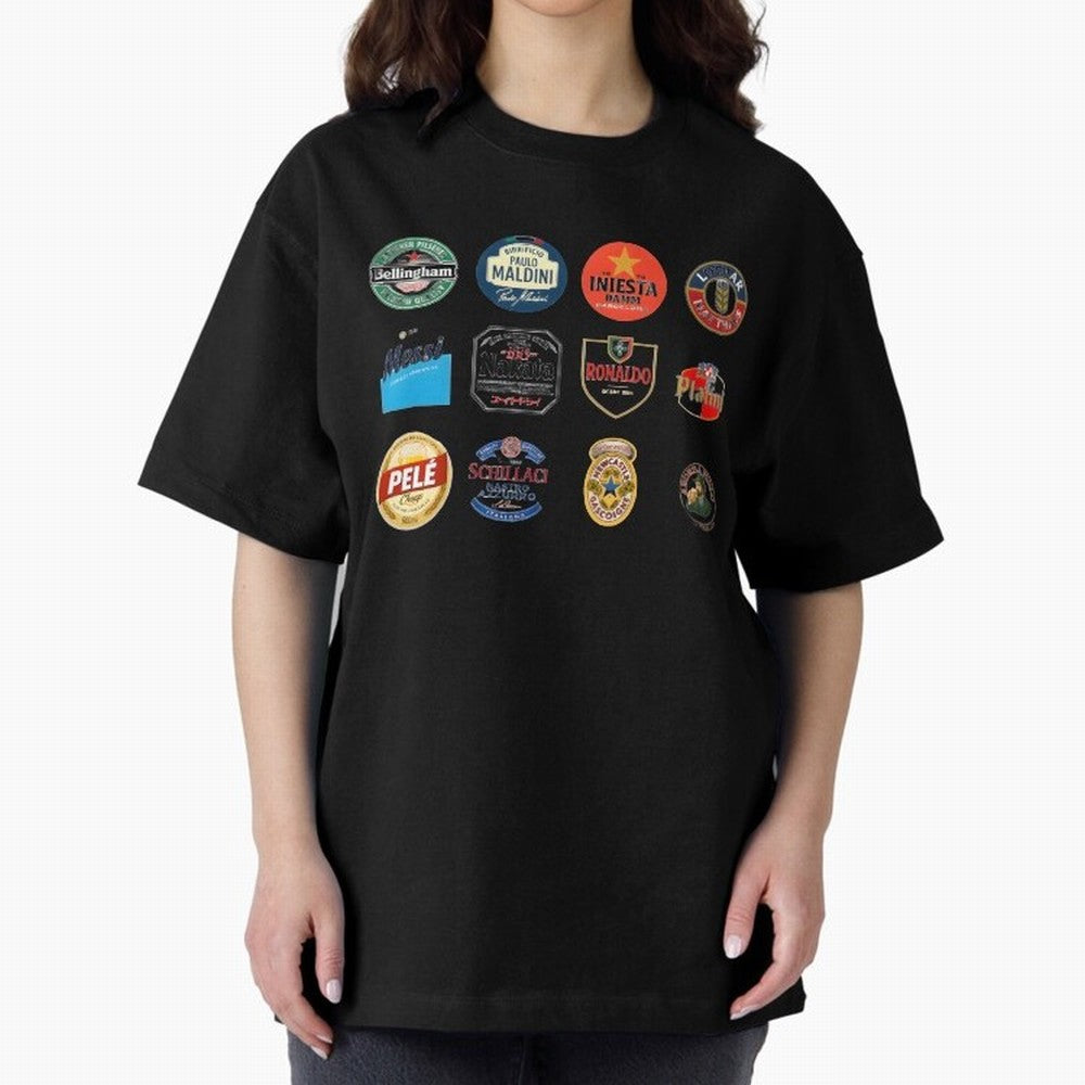 Legendary Lager Lineup ¨C Football Icons as Beer Labels (Sticker Set / Poster) Oversized T-Shirt Refresh FIFA World Cup 2026 Group Stage for Fans of CR7 and Spain and Netherlands, Bringing Soccer Culture, Superstar Moments, National Team Dreams and