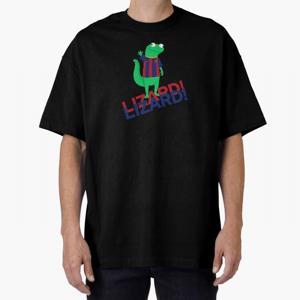 Viral lizard meme fcbarcelona Oversized T-Shirt Show Support during the FIFA World Cup 2026 Group Stage Journey through Haaland Highlights, Spain Pride, Classic Soccer Heritage, Championship Pressure, Fan Loyalty and International Pride; Created