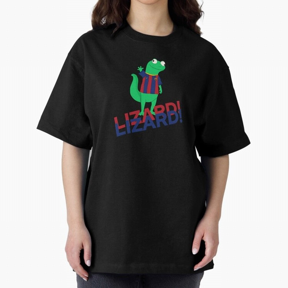 Viral lizard meme fcbarcelona Oversized T-Shirt Show Support during the FIFA World Cup 2026 Group Stage Journey through Haaland Highlights, Spain Pride, Classic Soccer Heritage, Championship Pressure, Fan Loyalty and International Pride; Created