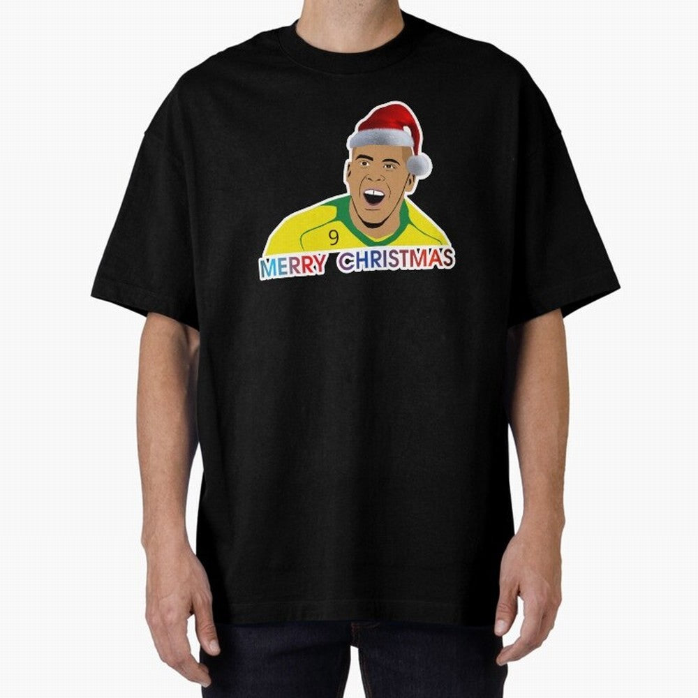 Ronaldo Christmas illustration Oversized T-Shirt Make Every Kick Count in FIFA World Cup 2026 USA Canada Mexico Celebrating Haaland, Netherlands Energy, Match Day Excitement, Supporter Culture, Golden Goals and Global Football Passion; Ideal for