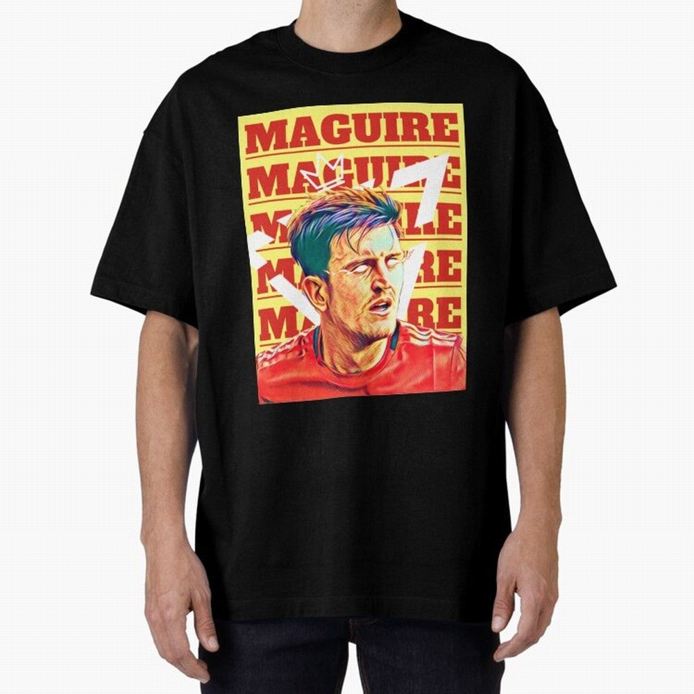 HARRY MAGUIRE, THE CAPTAIN Oversized T-Shirt Upgrade Global Football Passion for FIFA World Cup 2026 Group Stage, Celebrating Cristiano Ronaldo, Haaland and CR7, Argentina and Brazil, Stadium Memories, Football Loyalty, International Chants and