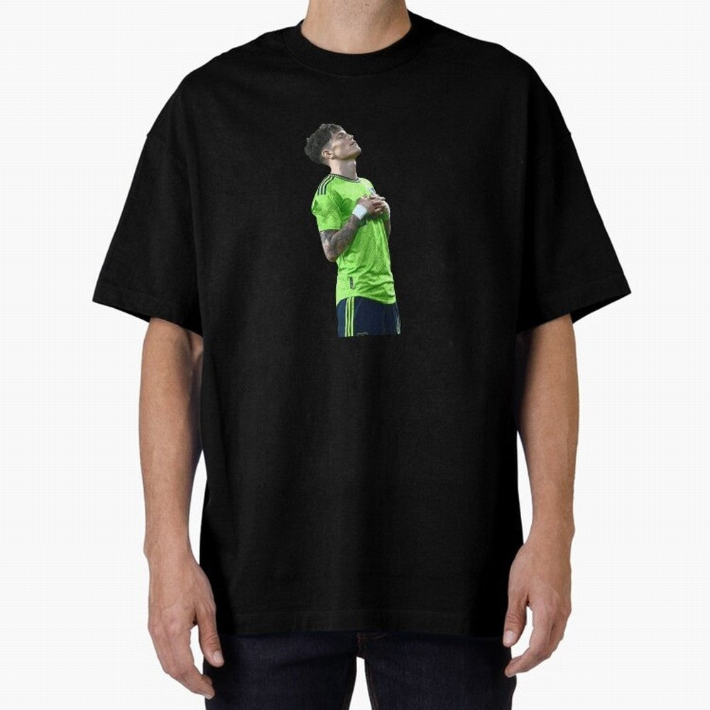 Alejandro Garnacho Oversized T-Shirt Feel the Heartbeat of FIFA World Cup 2026 Group Stage Spirit, Highlighting Argentina and Brazil, CR7, Sports Nostalgia, International Competition, Famous Players and Unforgettable Victories; Perfect for People