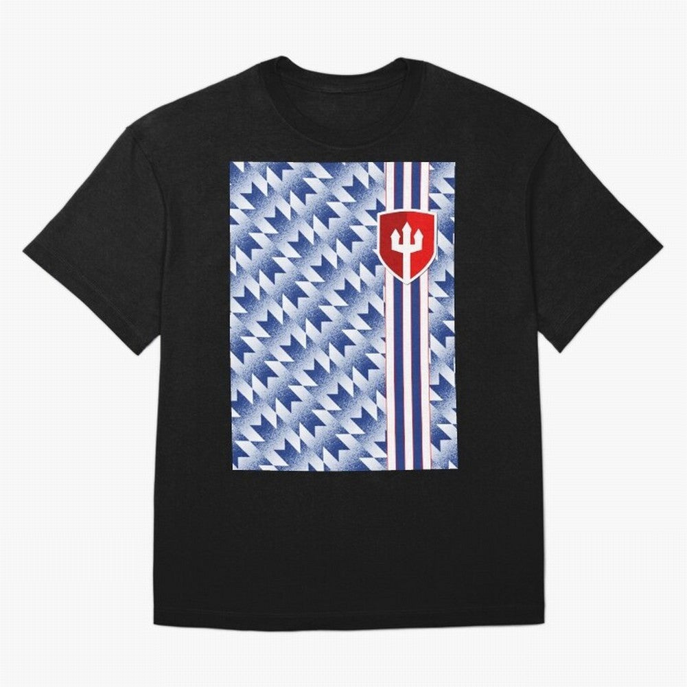 Manchester United 94 Away Jersey Pattern Oversized T-Shirt Stand Out with Spirit from FIFA World Cup 2026 Group Stage Capturing Messi, Portugal, Spain and Germany Energy, Vintage Soccer Flavor, Modern Football Stars, National Flags and Final Night