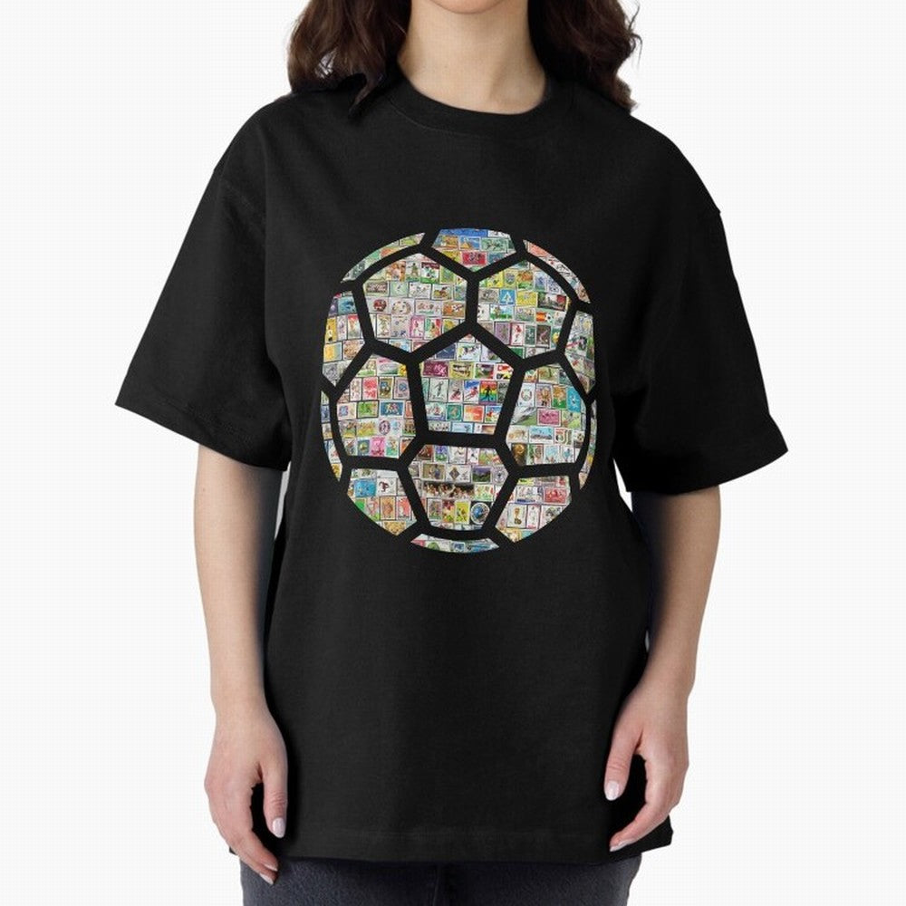 Philately Soccer Ball Oversized T-Shirt Relive Legendary Nights from the FIFA World Cup 2026 Group Stage Journey through CR7 and Messi Highlights, Portugal Pride, Retro Football Energy, Iconic Rivalries, Trophy Chase Drama and Stadium Atmosphere;