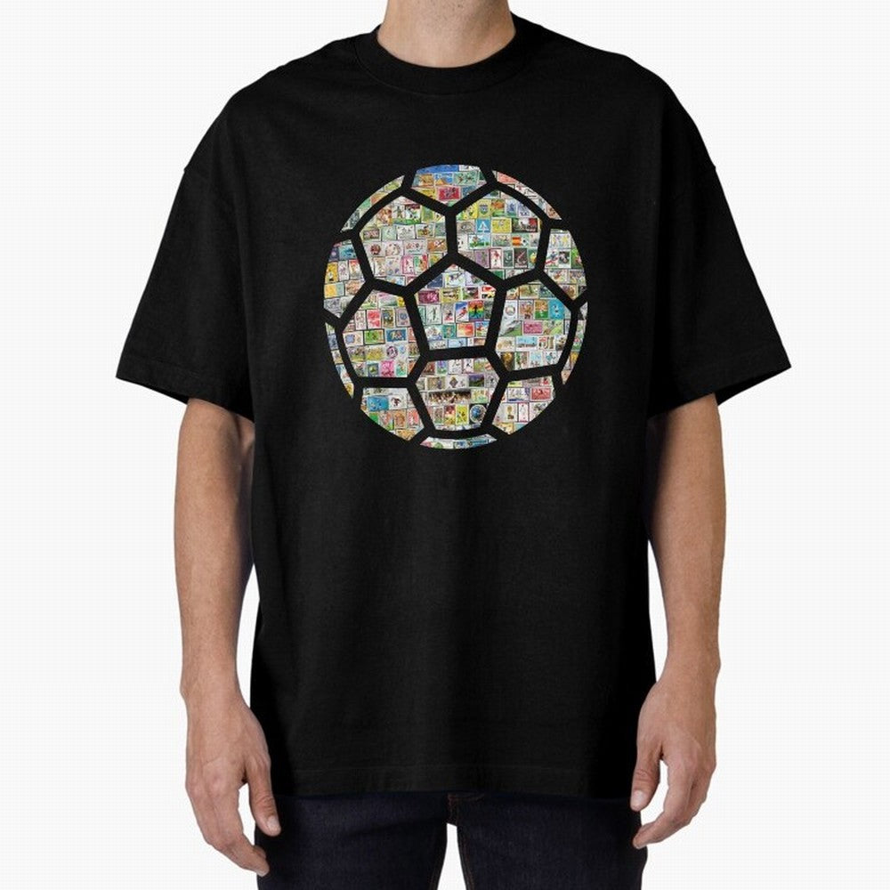 Philately Soccer Ball Oversized T-Shirt Relive Legendary Nights from the FIFA World Cup 2026 Group Stage Journey through CR7 and Messi Highlights, Portugal Pride, Retro Football Energy, Iconic Rivalries, Trophy Chase Drama and Stadium Atmosphere;