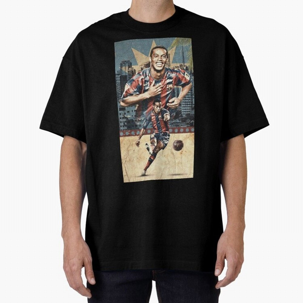 Ronaldinho Design Oversized T-Shirt Carry the FIFA World Cup 2026 Journey through Neymar Highlights, Argentina and Brazil Pride, Tournament Hype, Historic Matchups, Family Viewing Parties and Global Sports Pride; Built for Supporters Chasing Trophy