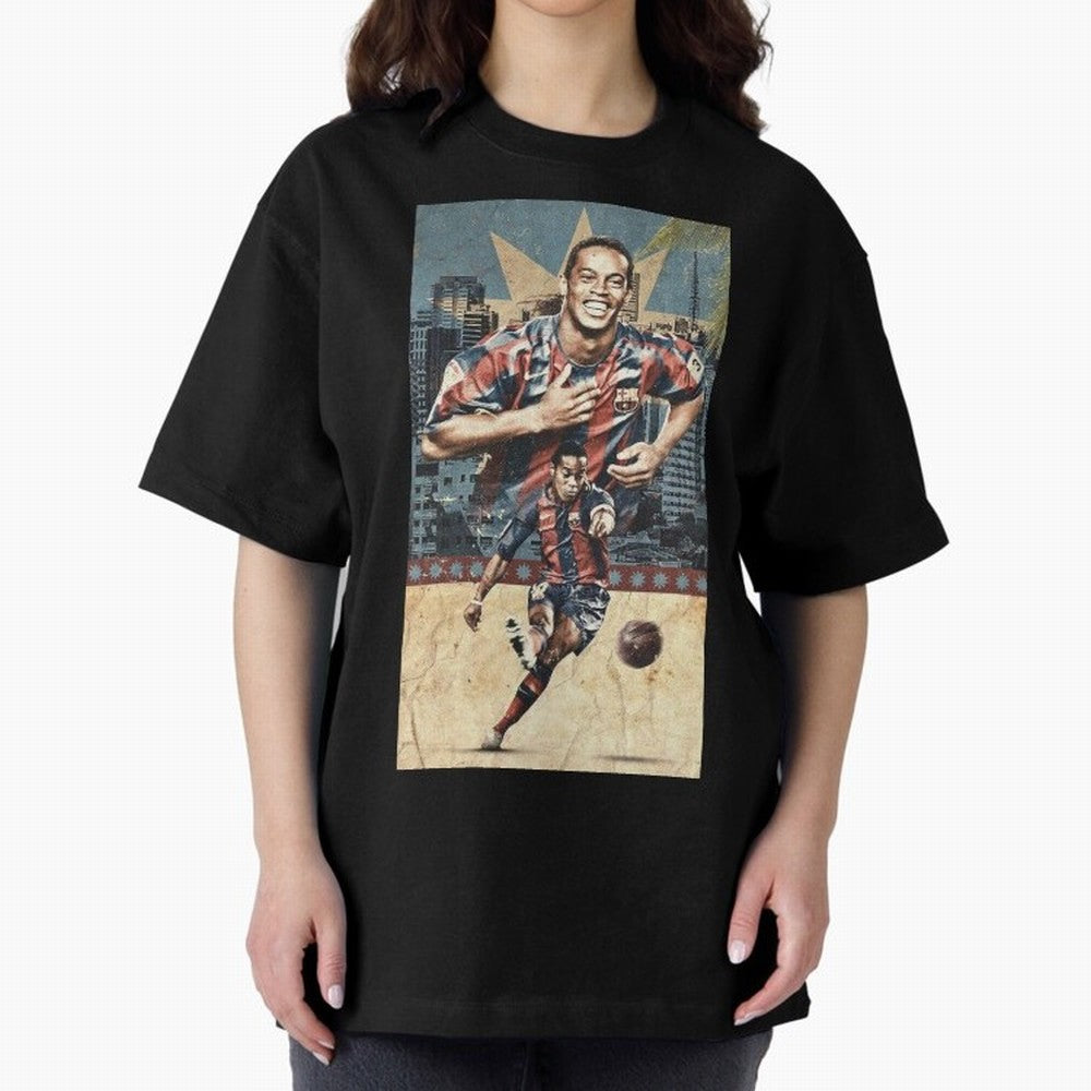 Ronaldinho Design Oversized T-Shirt Carry the FIFA World Cup 2026 Journey through Neymar Highlights, Argentina and Brazil Pride, Tournament Hype, Historic Matchups, Family Viewing Parties and Global Sports Pride; Built for Supporters Chasing Trophy