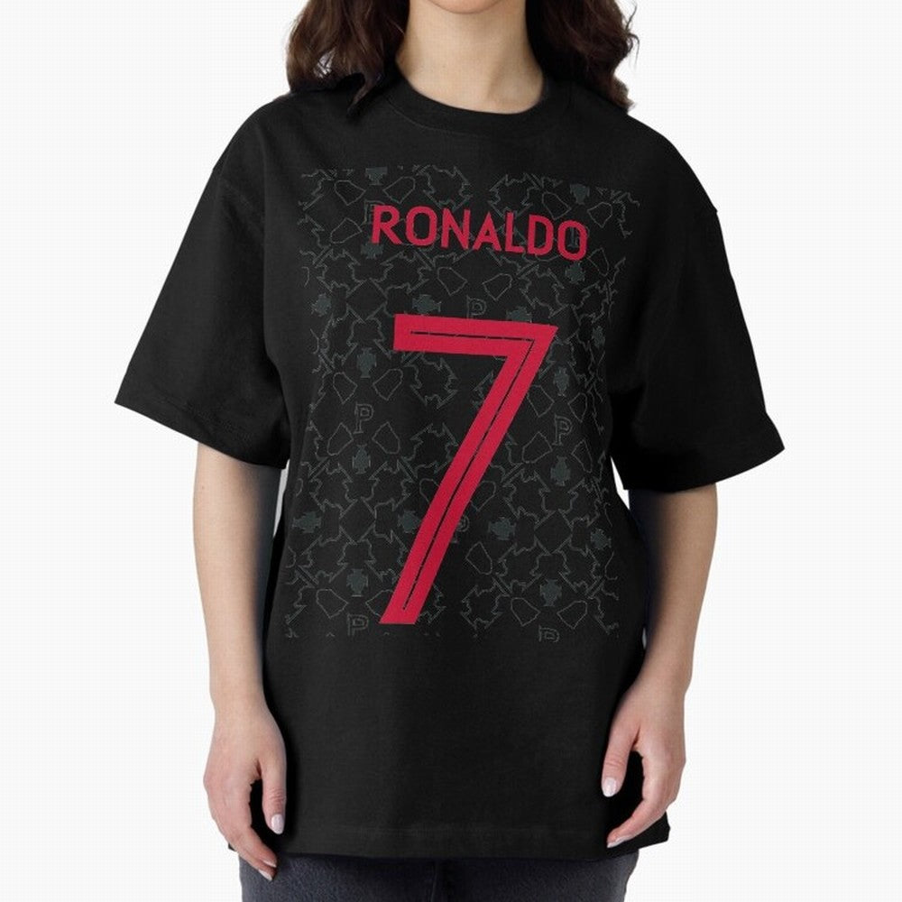 Christiano Ronaldo Portugal Away Jersey 2020 Oversized T-Shirt Bring Trophy Dreams to FIFA World Cup 2026 Group Stage Spirit, Featuring England, France and Netherlands, CR7 and Messi, Football Passion, Legendary Performances, Festival Vibes and