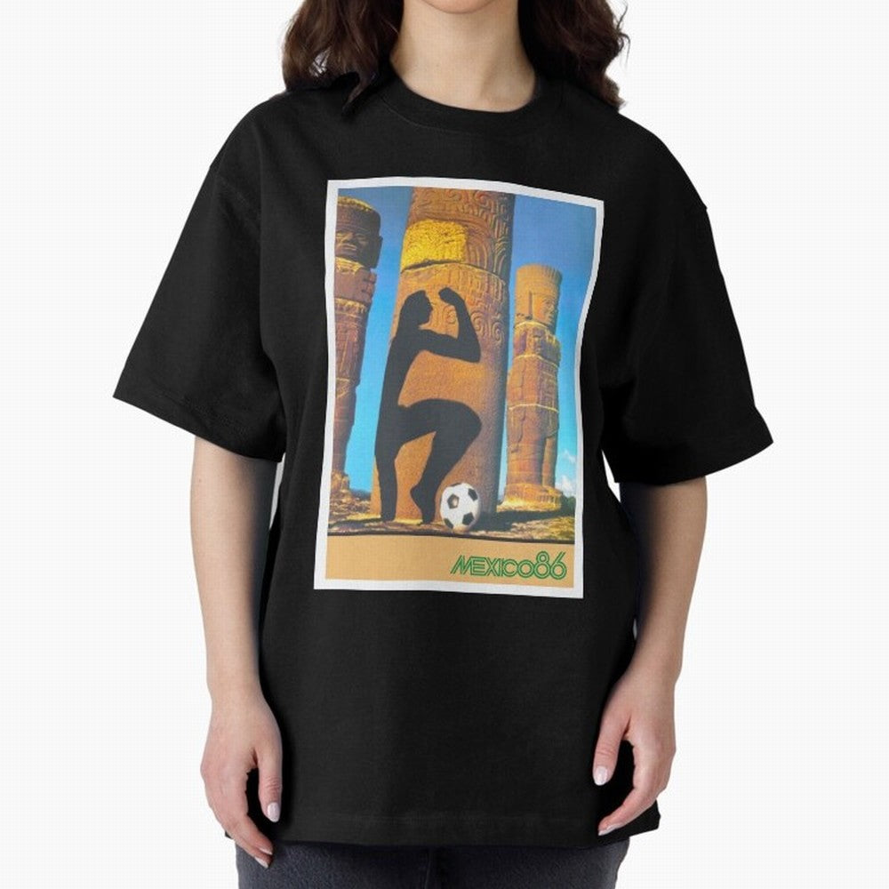 Mexico 86 Oversized T-Shirt Honor the Football Icons of FIFA World Cup 2026 USA Canada Mexico for Fans of Neymar and England, Bringing Classic Soccer Heritage, Championship Pressure, Fan Loyalty and International Pride; Made for Collectors Who