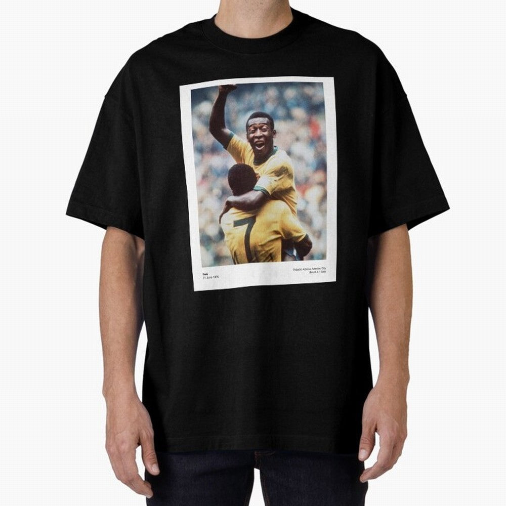Pele Oversized T-Shirt Bring a Vintage Feel to FIFA World Cup 2026 Spirit, Featuring France and Portugal, Messi, CR7 and Mbappe, Football History, Final Match Energy, Crowd Noise and Once in a Lifetime Moments; Perfect for Fans, Collectors, Family