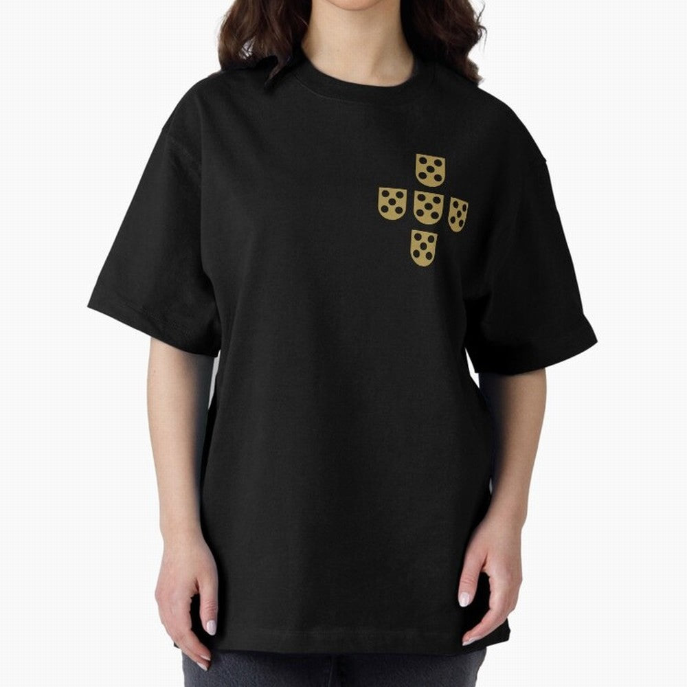 Quinas Portugal Gold B Oversized T-Shirt Live for the Drama of FIFA World Cup 2026 USA Canada Mexico Spirit, with Brazil, Portugal and Argentina, Neymar, Haaland and Cristiano Ronaldo, Stadium Memories, Football Loyalty, International Chants and