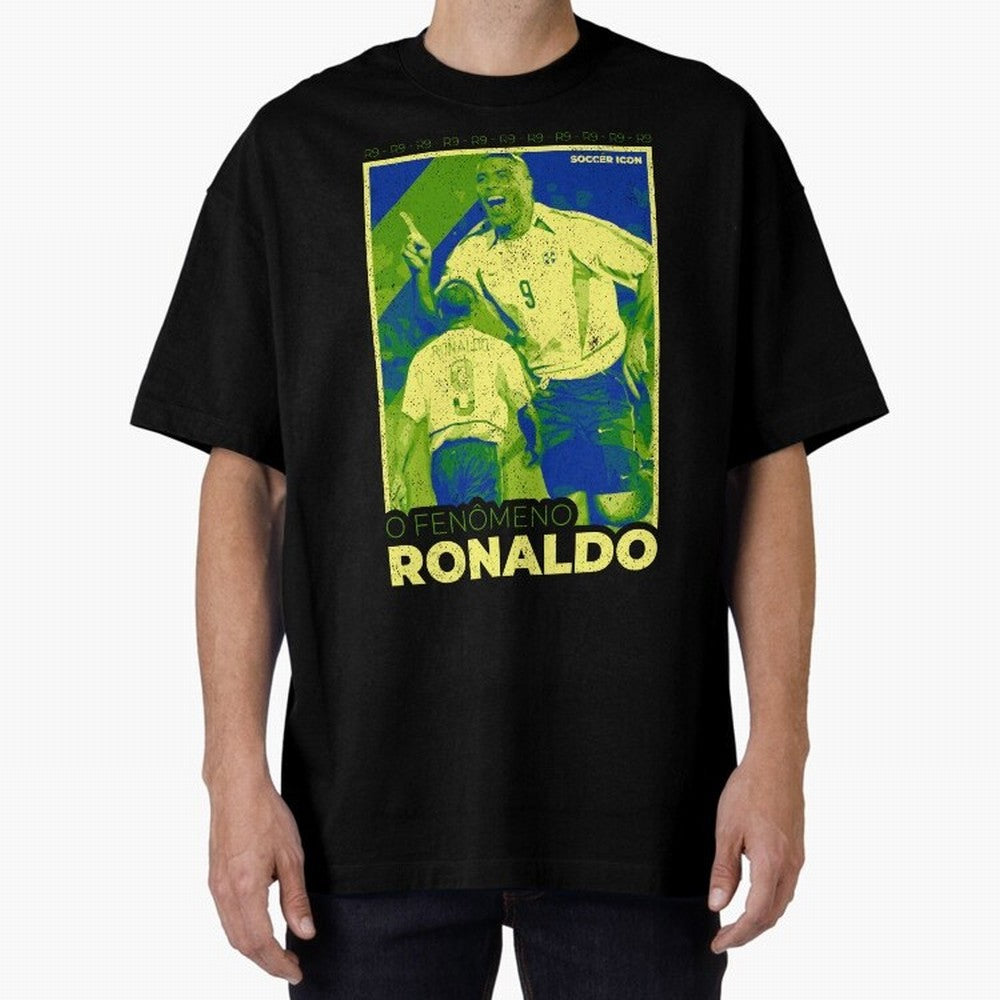 Ronaldo - Street Art - Soccer Icons Oversized T-Shirt Remember Match Day Hype around FIFA World Cup 2026, CR7, Spain, Football Festival Excitement, Trophy Ambitions, Country Rivalries and Star Player Buzz; Perfect for Fans, Collectors, Family
