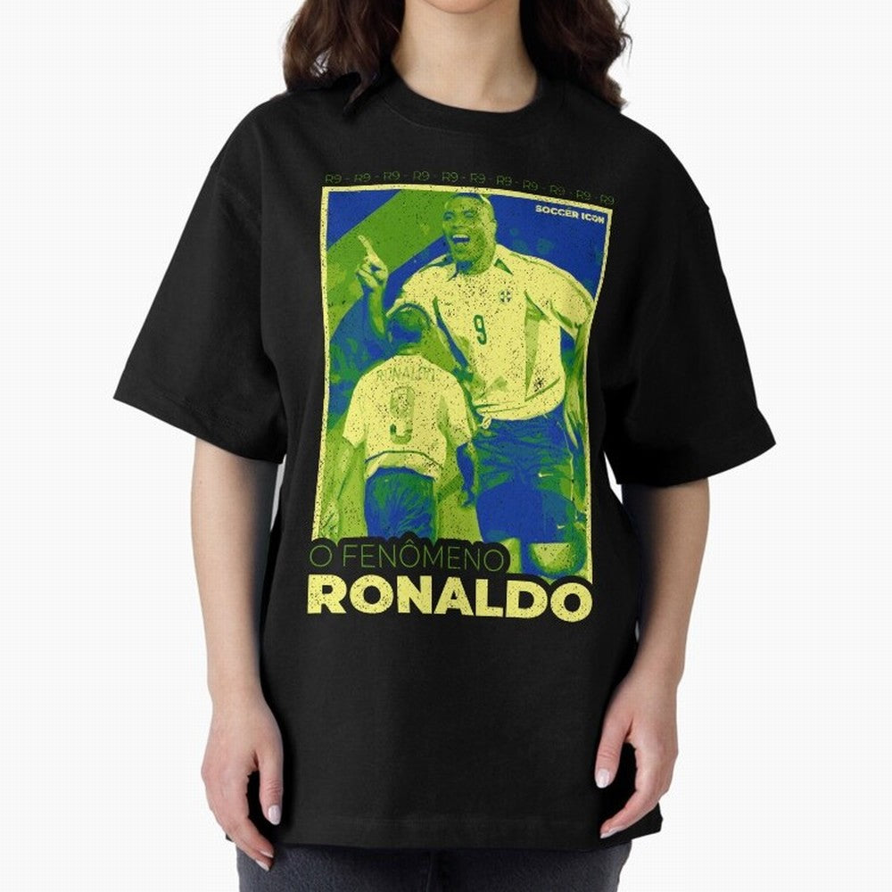Ronaldo - Street Art - Soccer Icons Oversized T-Shirt Remember Match Day Hype around FIFA World Cup 2026, CR7, Spain, Football Festival Excitement, Trophy Ambitions, Country Rivalries and Star Player Buzz; Perfect for Fans, Collectors, Family