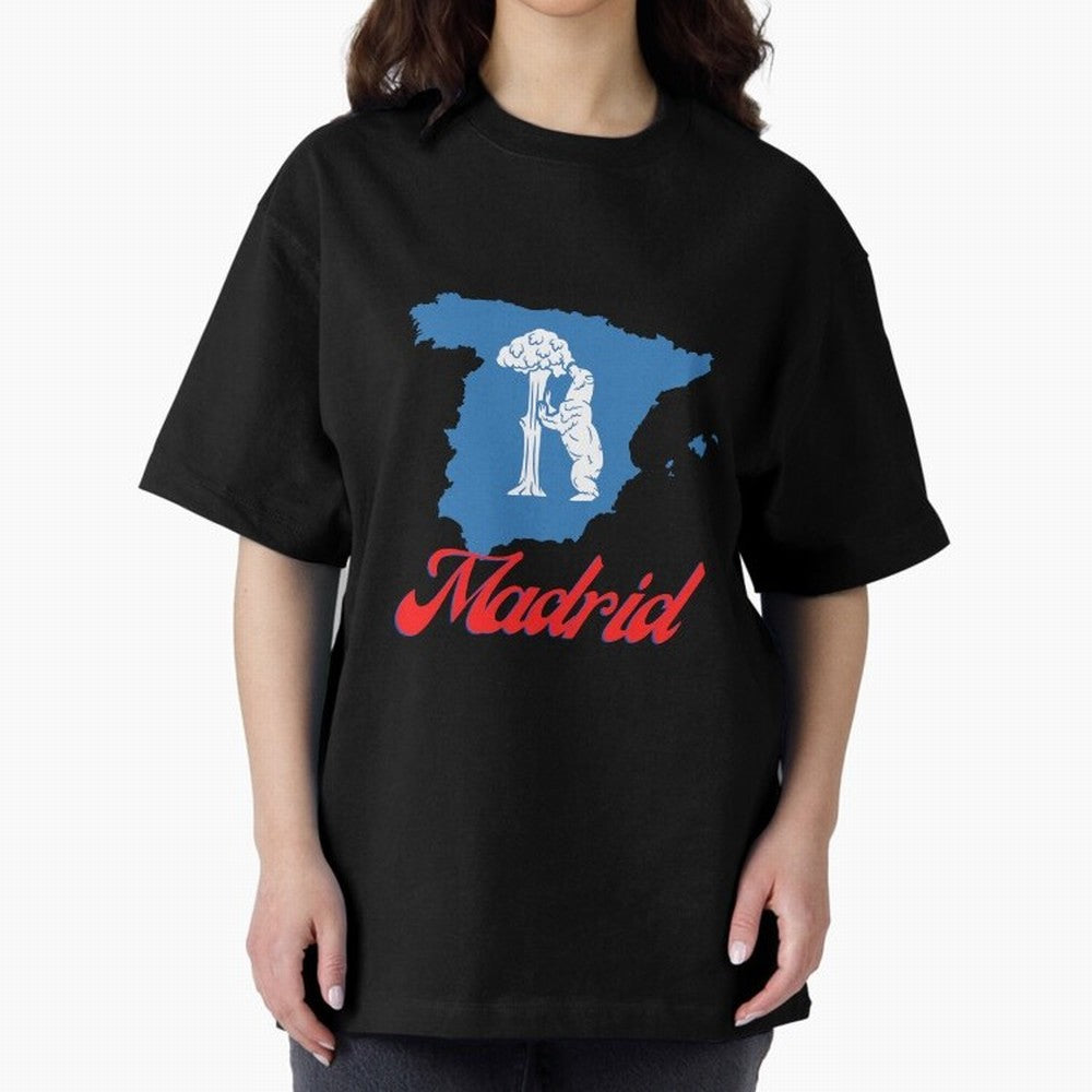 Madrid Bear Strawberry Tree Oversized T-Shirt Make Game Day About FIFA World Cup 2026 Group Stage Connected to Cristiano Ronaldo, Haaland and CR7, France Energy, Fan Favorite Moments, National Team Passion, Big Match Drama and Soccer History; Built