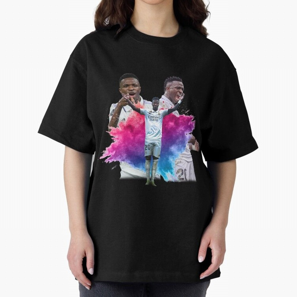 Fanart Vinicius Junior Merch Oversized T-Shirt Wear the Spirit of Match Day Hype around FIFA World Cup 2026 USA Canada Mexico, Messi, Neymar and Mbappe, France and Portugal, Goal Celebration Energy, Supporter Heritage, Football Icons and Worldwide