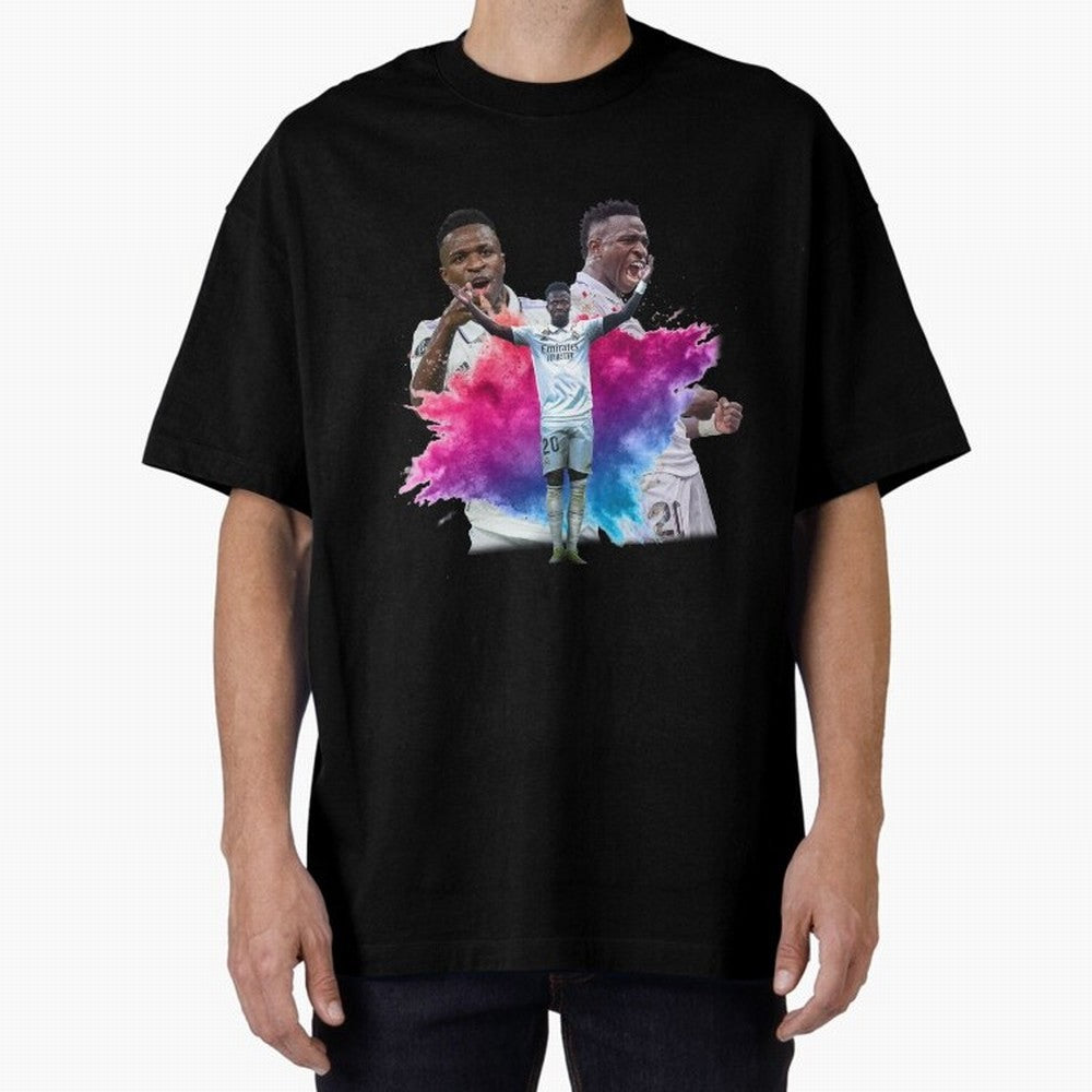 Fanart Vinicius Junior Merch Oversized T-Shirt Wear the Spirit of Match Day Hype around FIFA World Cup 2026 USA Canada Mexico, Messi, Neymar and Mbappe, France and Portugal, Goal Celebration Energy, Supporter Heritage, Football Icons and Worldwide