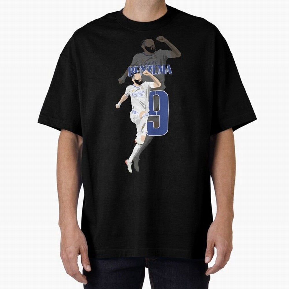 Karim Benzema 9 Oversized T-Shirt Relive the Noise and Pride of FIFA World Cup 2026 Group Stage Spirit, Driven by Spain, Mbappe, Sports Nostalgia, International Competition, Famous Players and Unforgettable Victories; Created for Match Day Parties,
