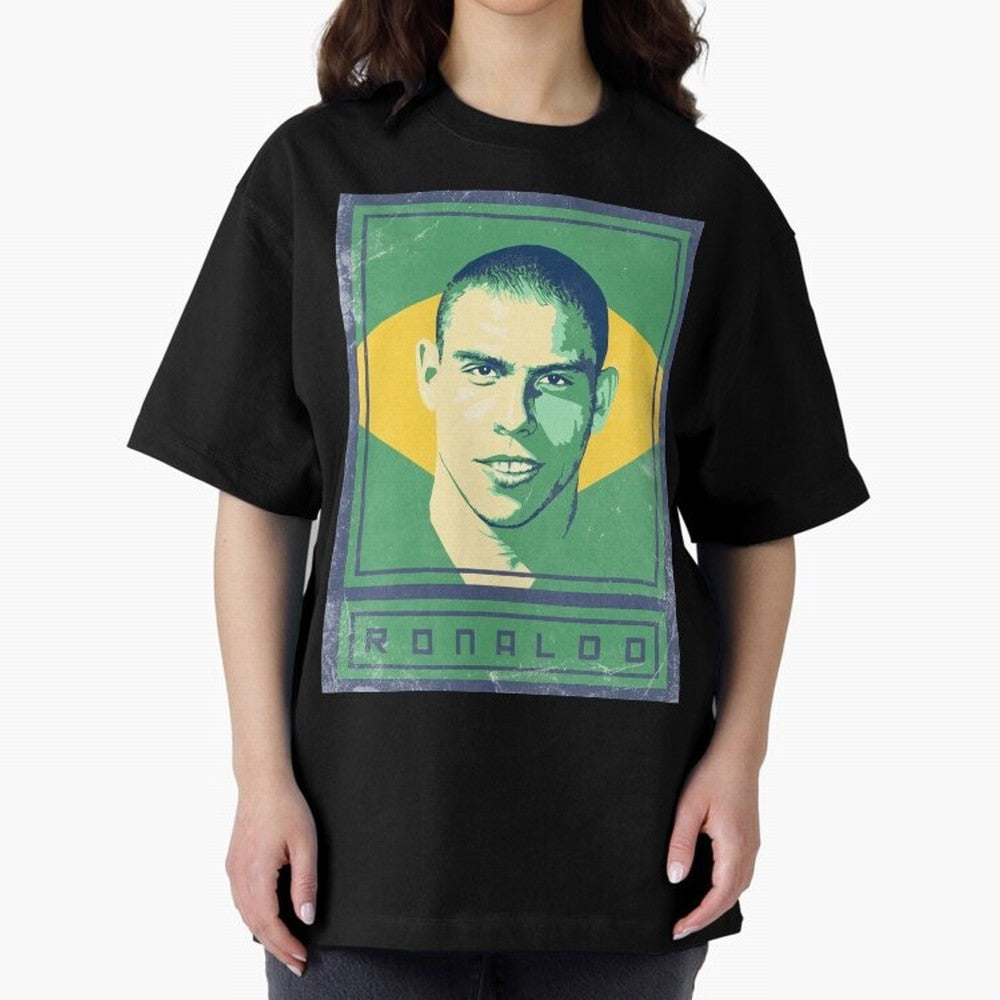 Ronaldo Brasil Oversized T-Shirt Make Game Day About FIFA World Cup 2026 USA Canada Mexico Spirit, Capturing France and Portugal, Messi, CR7 and Mbappe, Soccer Culture, Superstar Moments, National Team Dreams and Competitive Fire; Perfect for Fans,