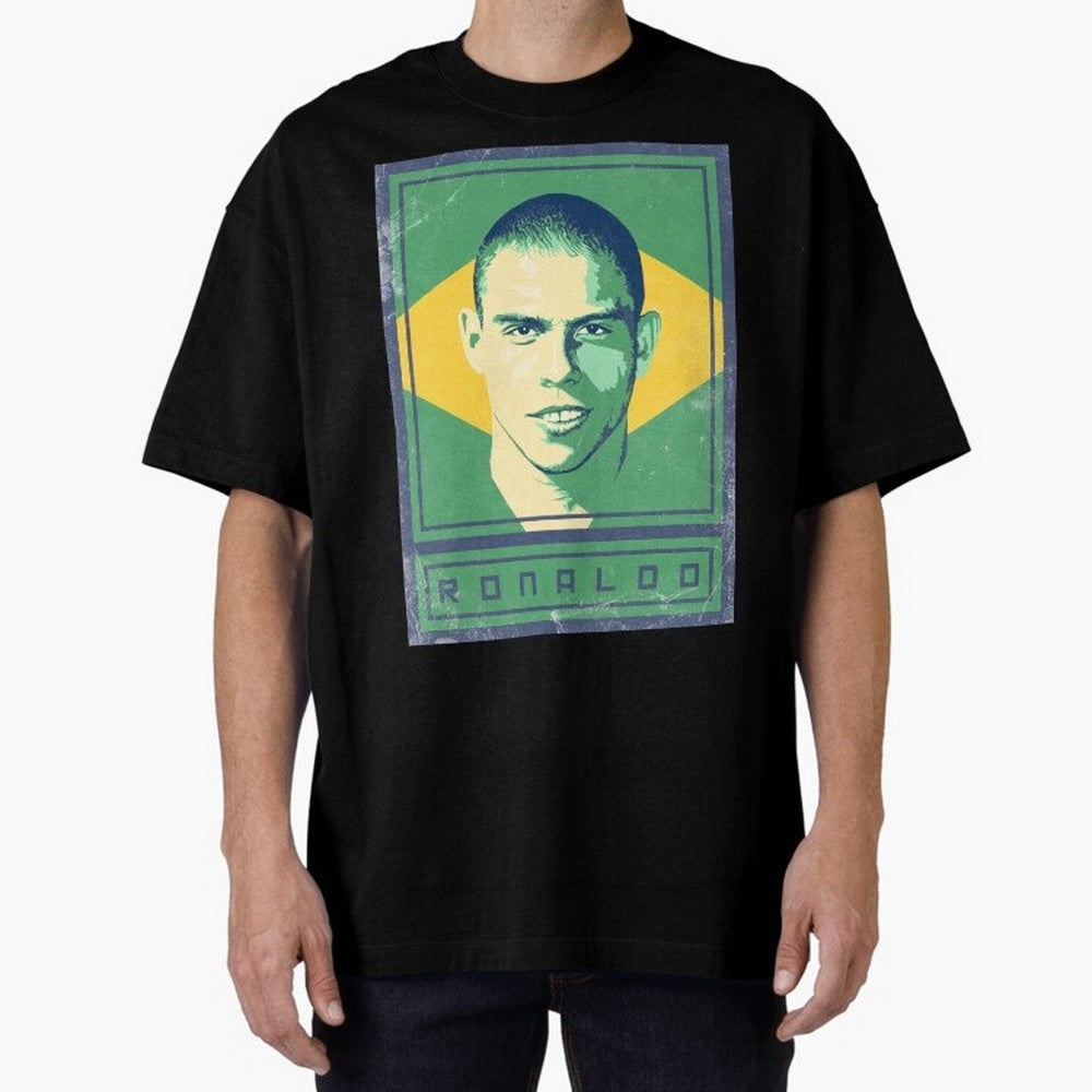 Ronaldo Brasil Oversized T-Shirt Make Game Day About FIFA World Cup 2026 USA Canada Mexico Spirit, Capturing France and Portugal, Messi, CR7 and Mbappe, Soccer Culture, Superstar Moments, National Team Dreams and Competitive Fire; Perfect for Fans,